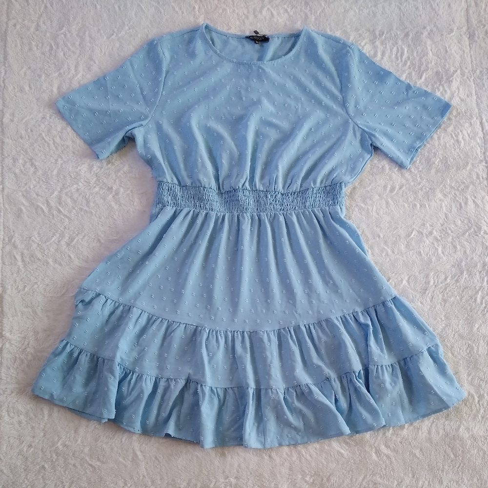 Kojooin Swiss Dot Tiered Dress